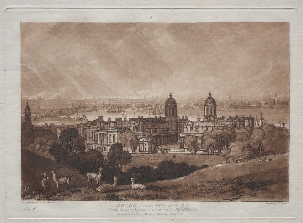 London fra Greenwich. av Joseph Mallord William Turner