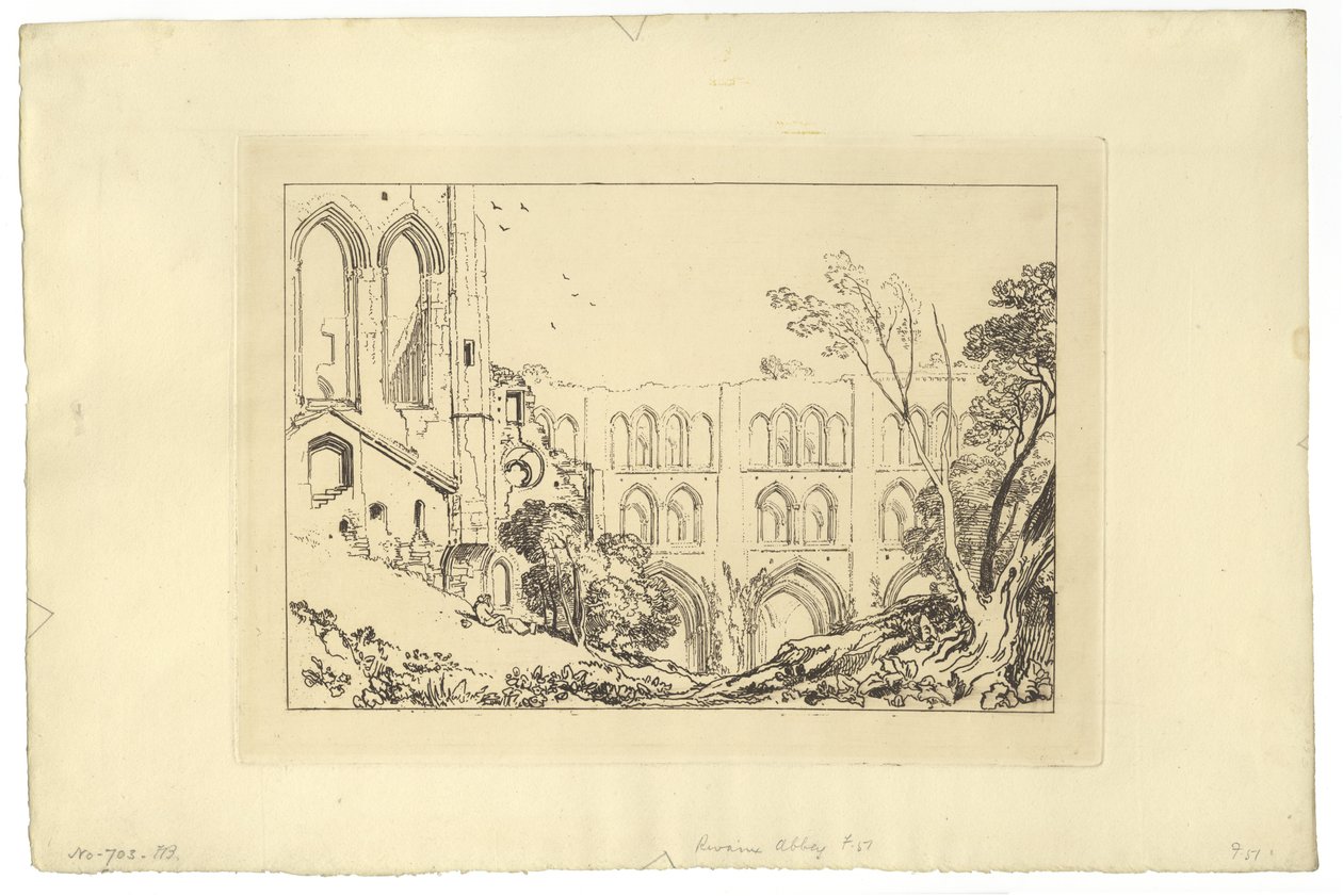 Rivaux Abbey (etsing) av Joseph Mallord William Turner