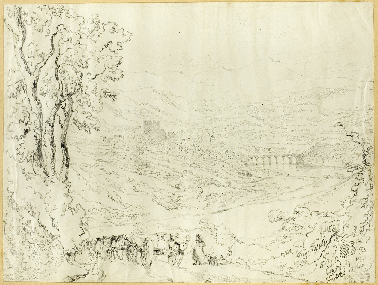 Town og Castle of Hay av Joseph Murray Ince