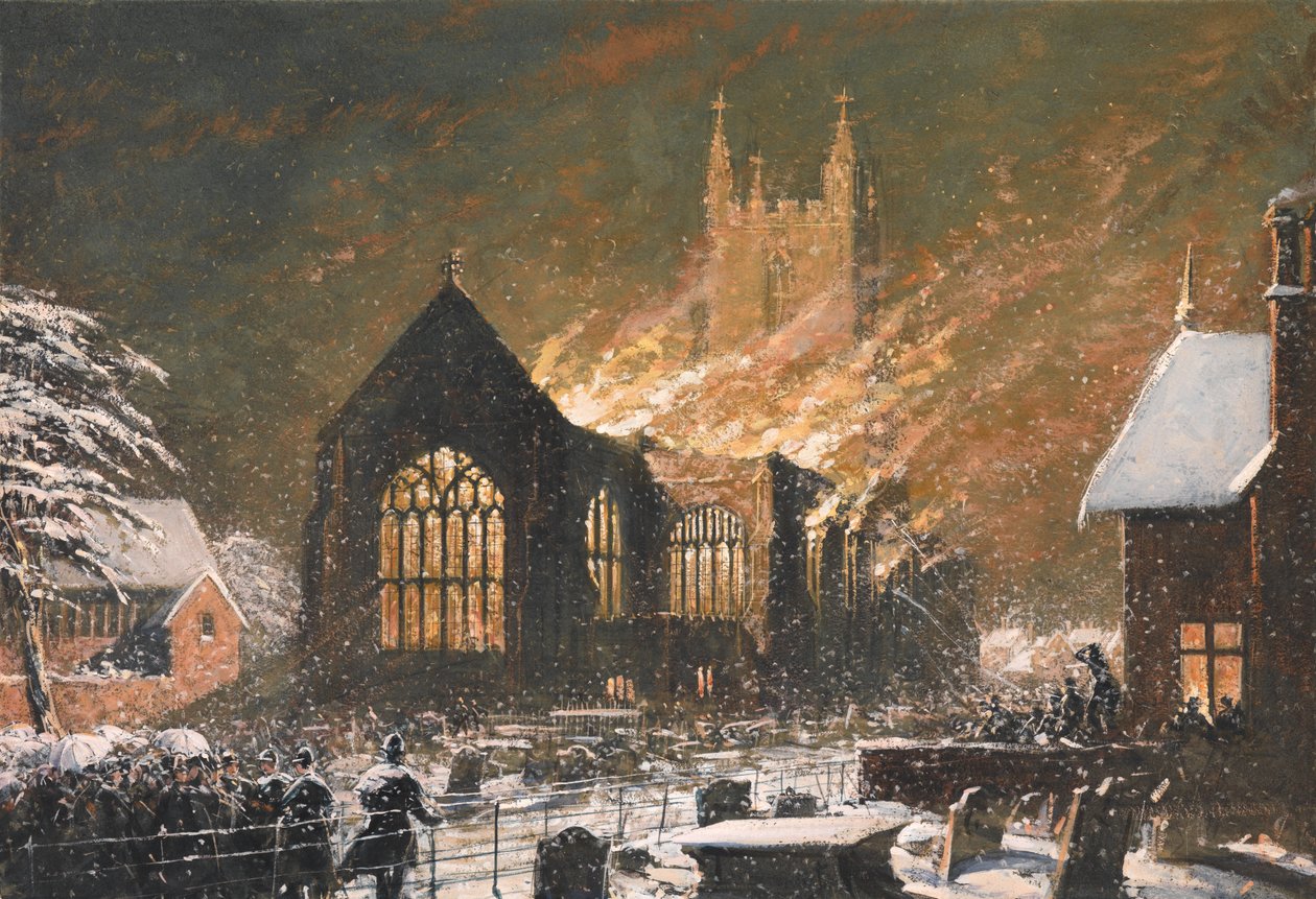 Croydon Church on Fire, 5. januar av Joseph Nash
