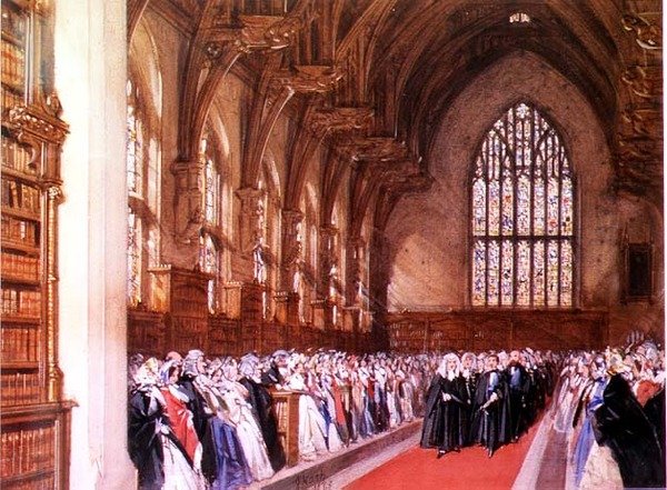 Utsikt over Westminster Hall (interiør) av Joseph Nash