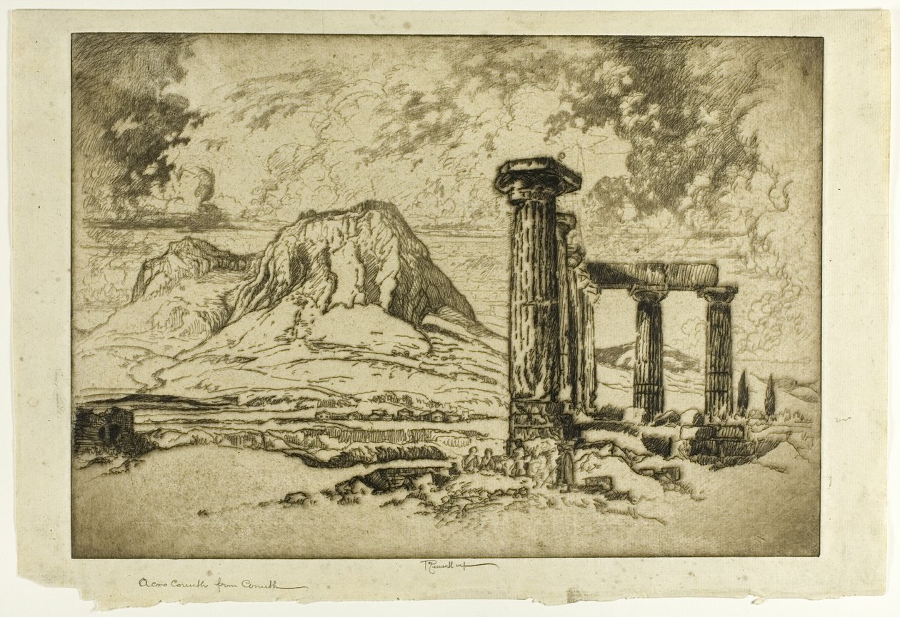 Akro-Korint fra Korint av Joseph Pennell
