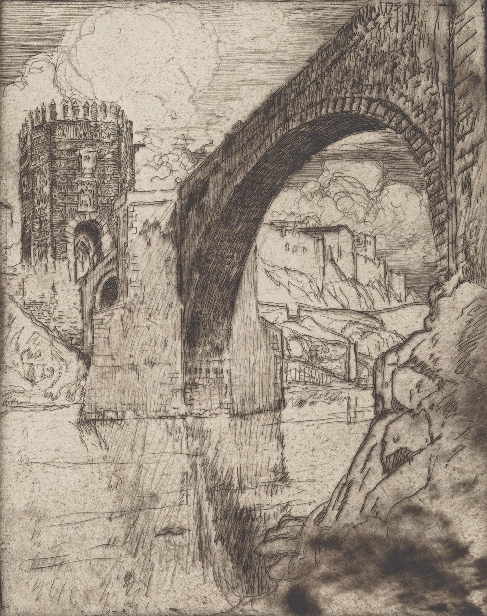 Alcantara-broen, 1904. av Joseph Pennell