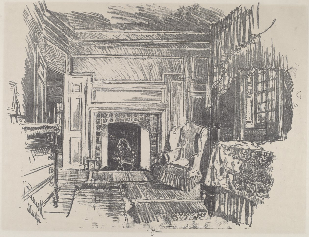 Sengerom, Stenton av Joseph Pennell