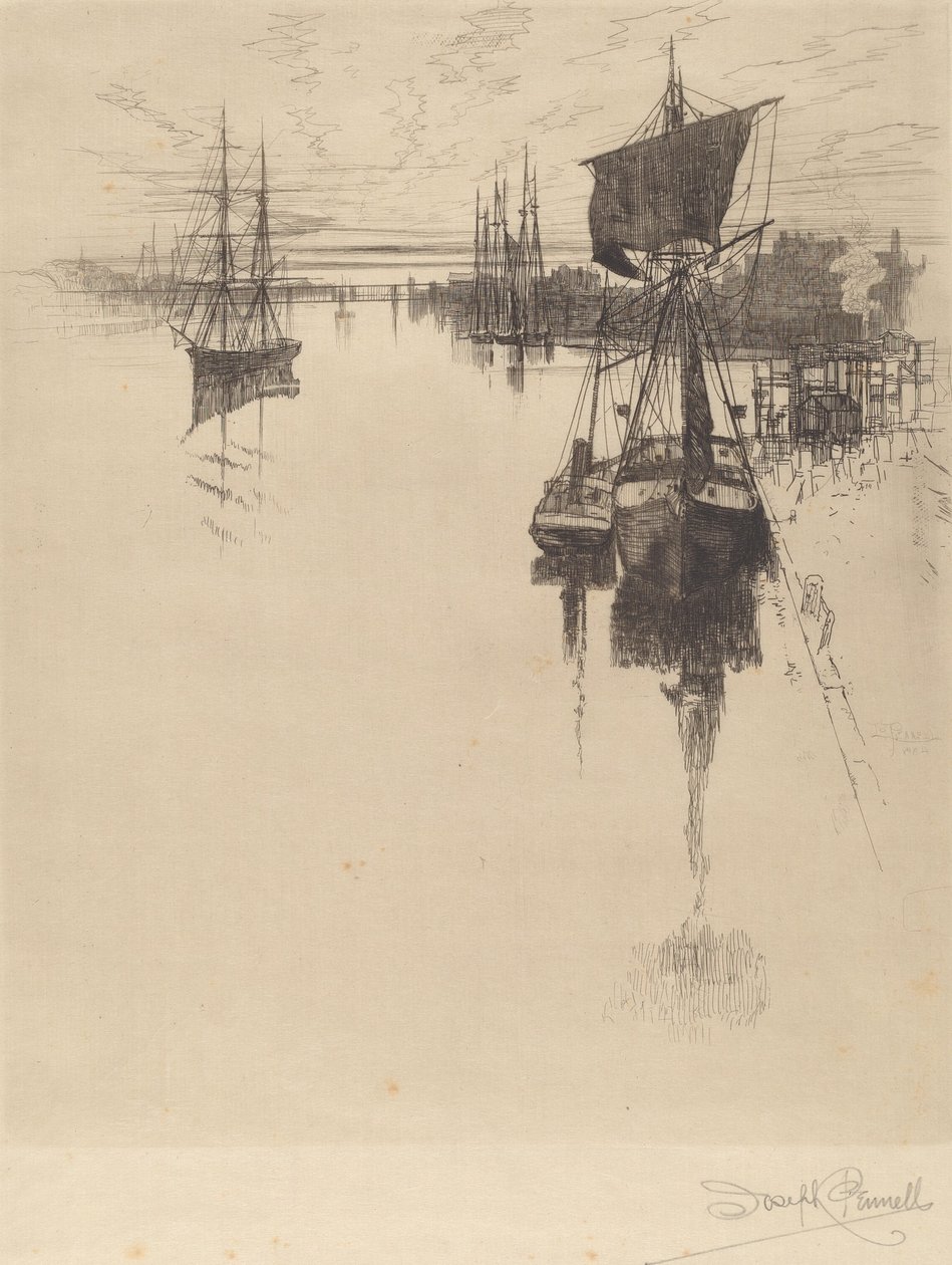 Under Chestnut St. Bridge, Philadelphia, 1884. av Joseph Pennell