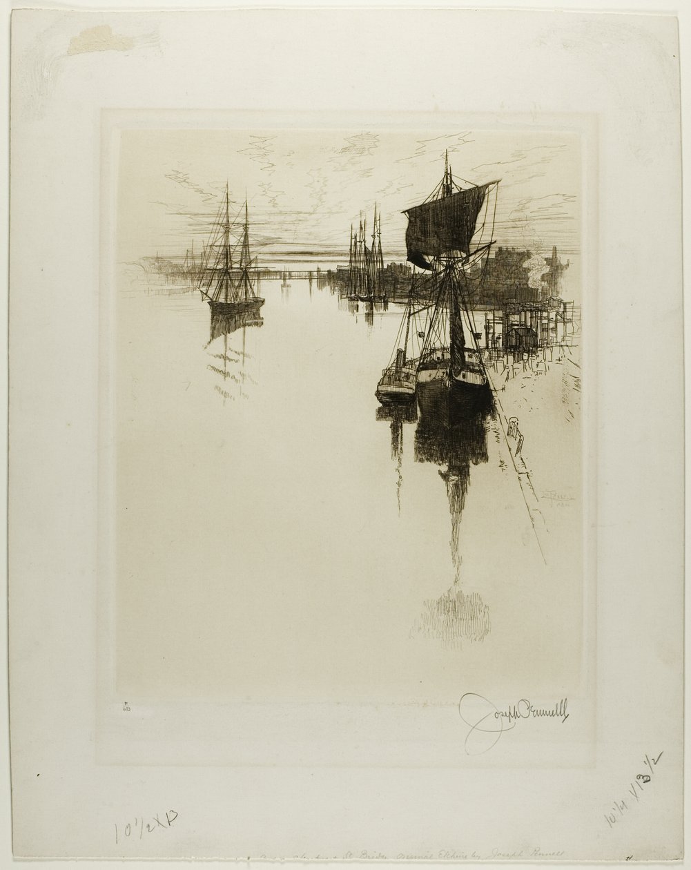 Under Chestnut Street Bridge, Philadelphia av Joseph Pennell