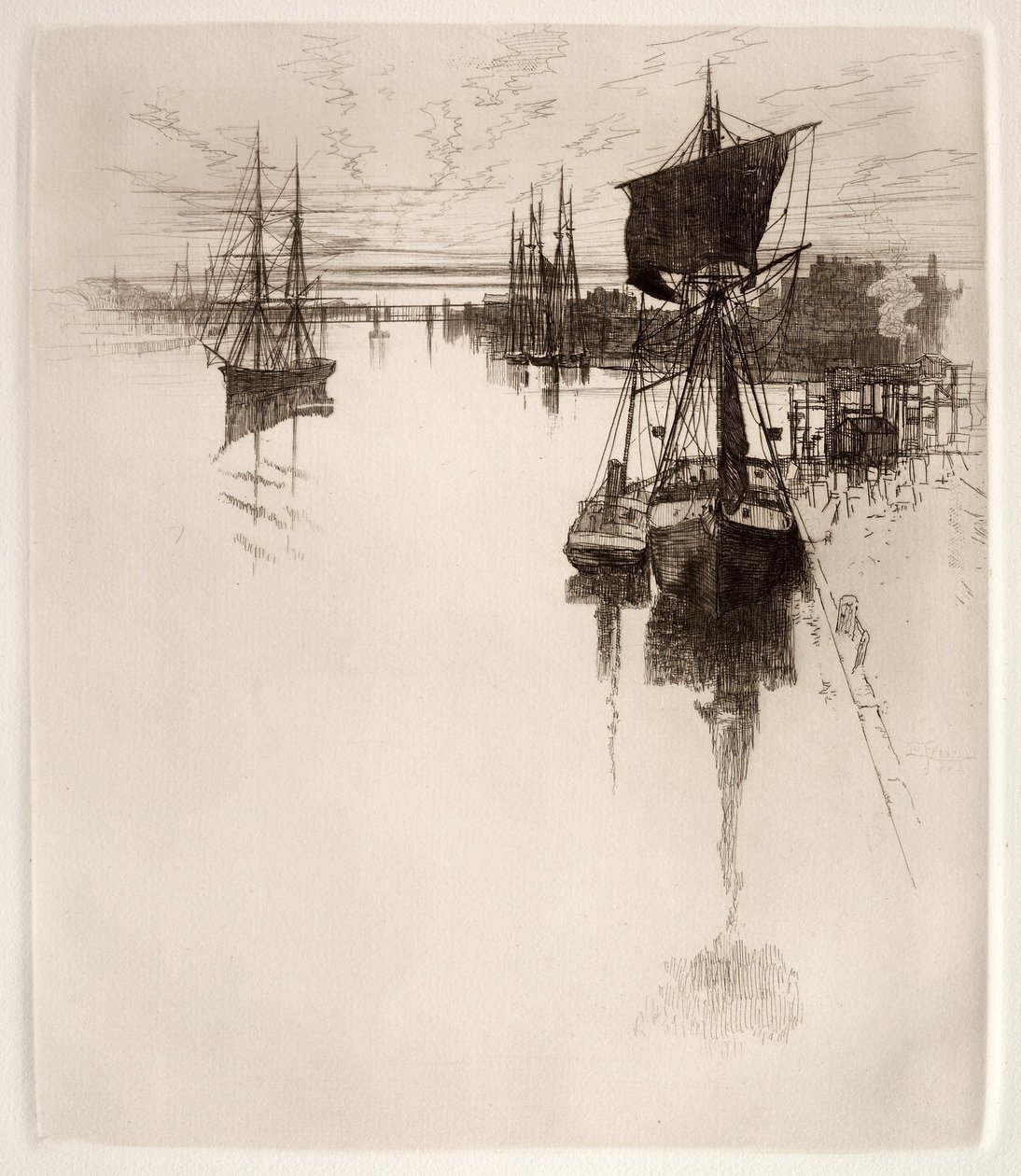 Under Chestnut Street Bridge, Philadelphia, 1884. av Joseph Pennell