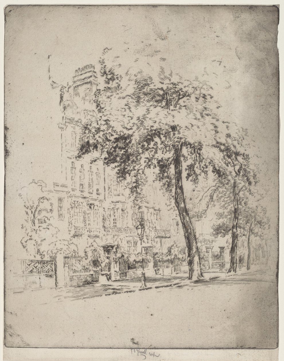 Big Tree, Cheyne Walk av Joseph Pennell