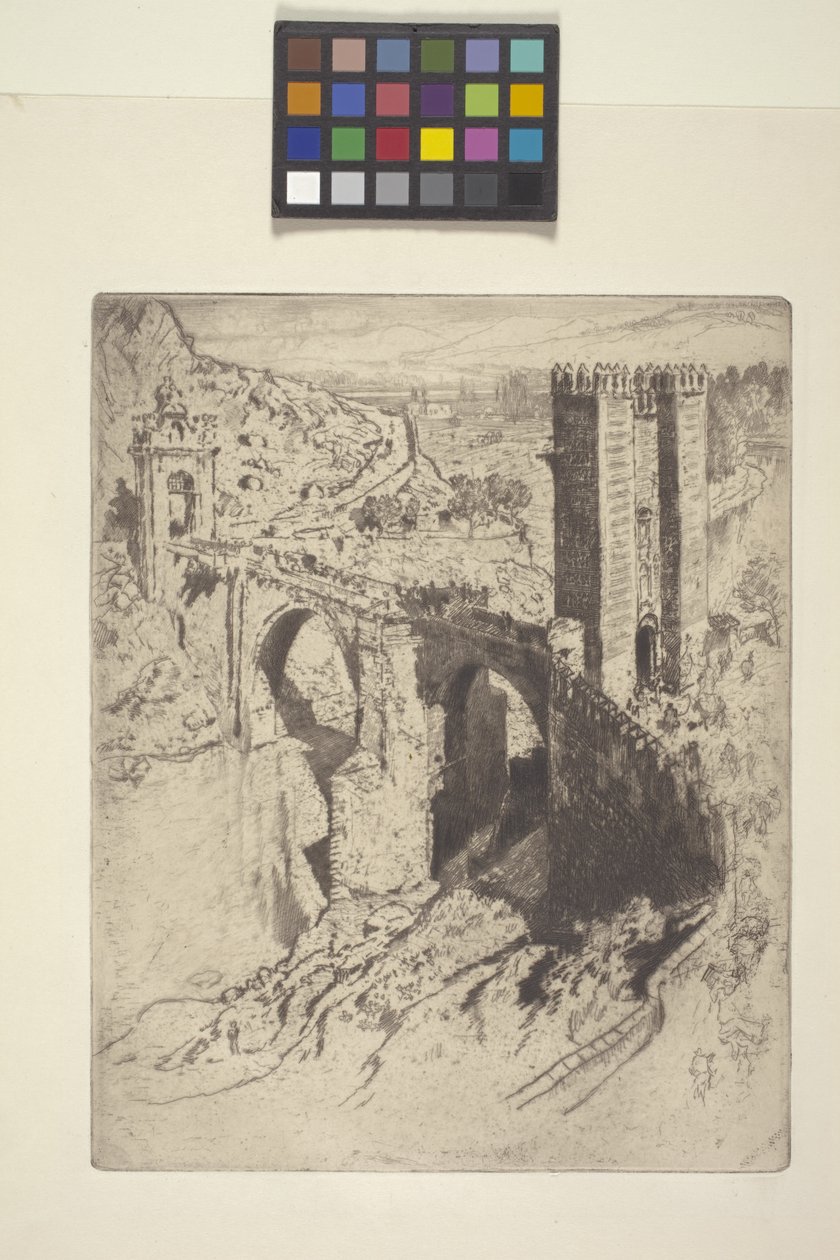 Bridge Of Alcantara (etsing) av Joseph Pennell