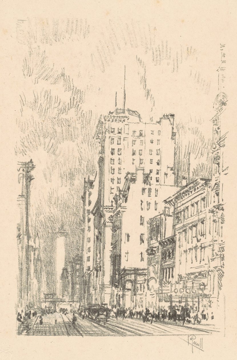 Broadway, Above Twenty-Third Street, 1904. av Joseph Pennell