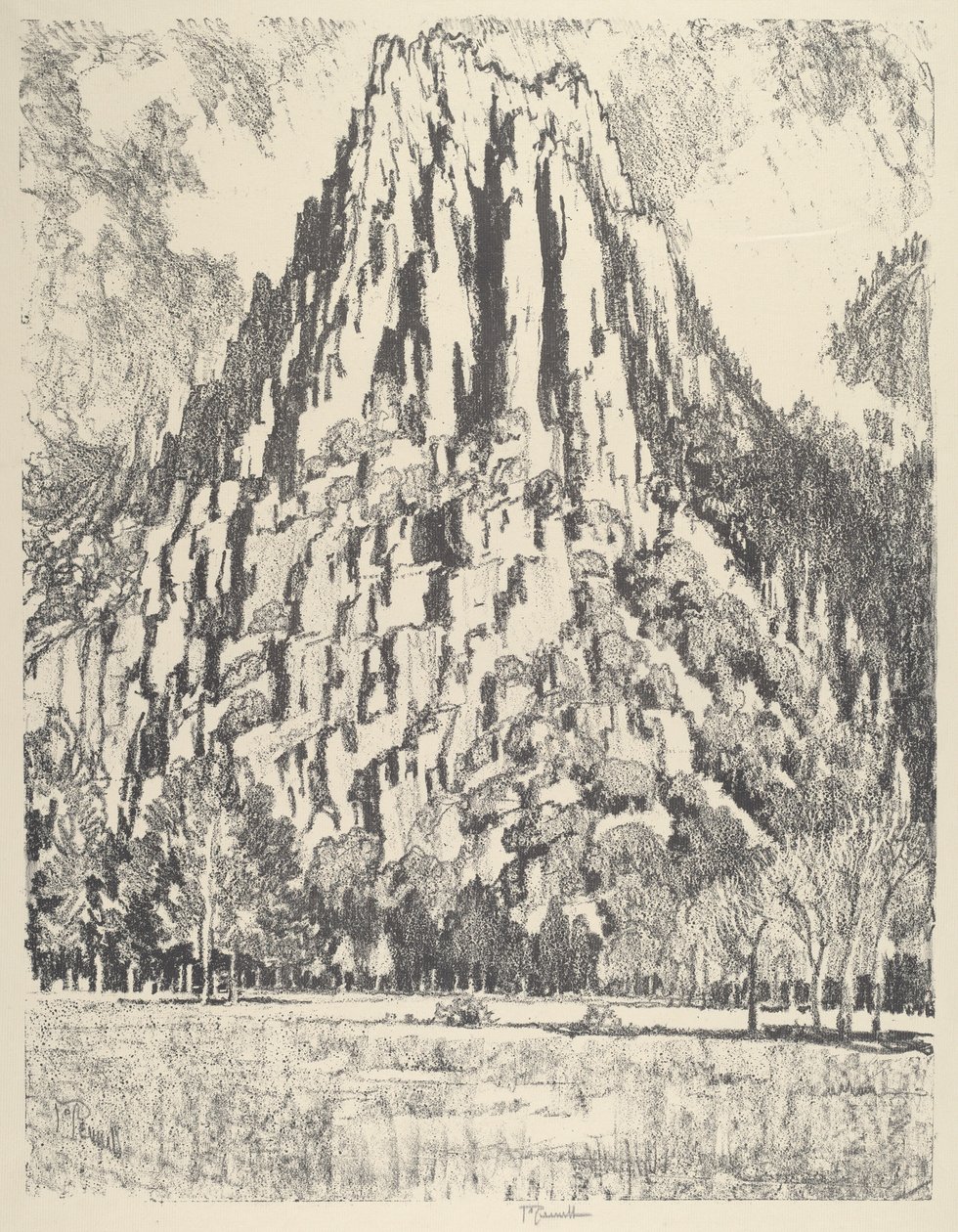 Buttresses, Yosemite, 1912. av Joseph Pennell