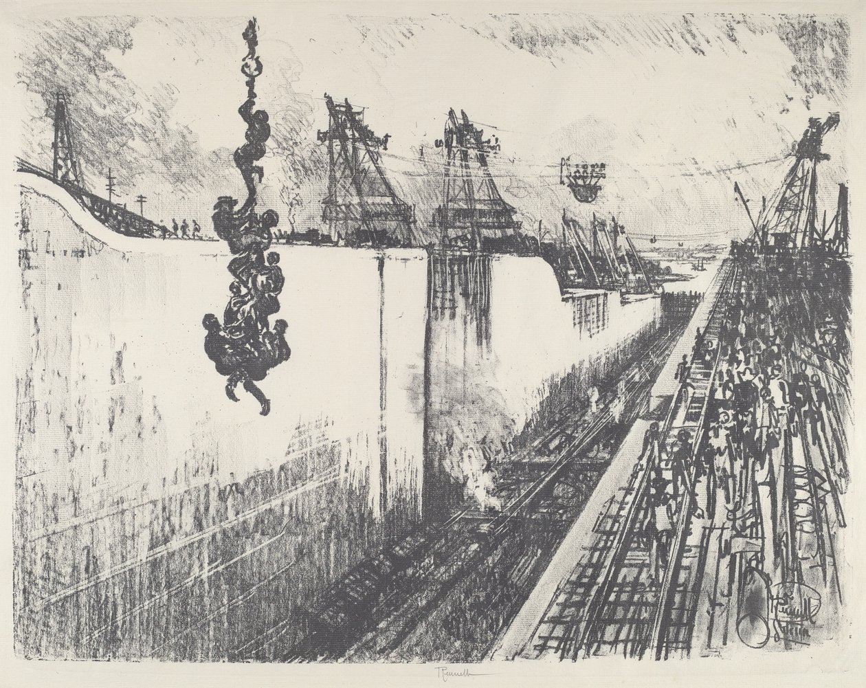 Middagstid, Gatun Lock, 1912. av Joseph Pennell