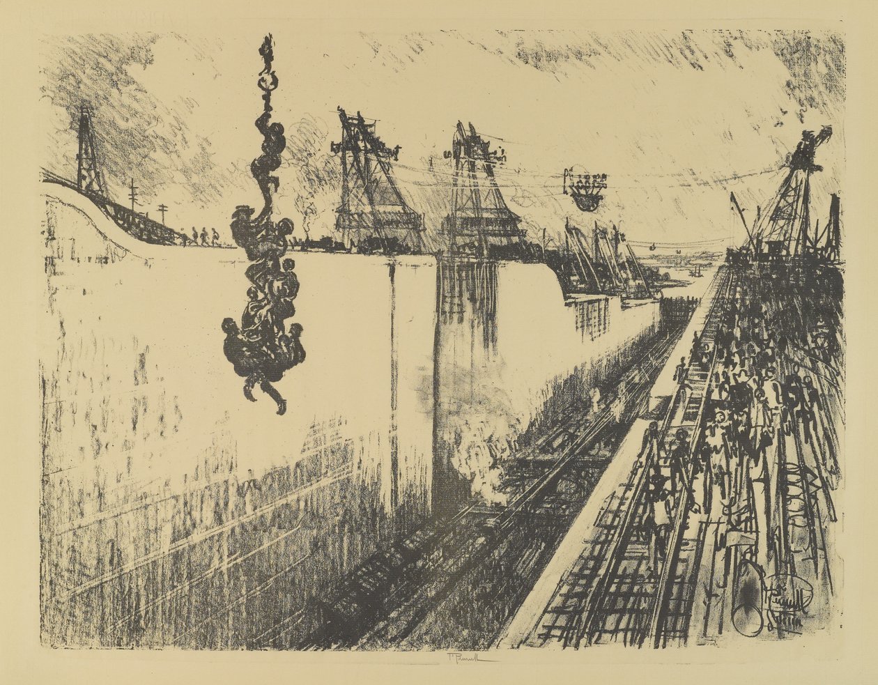 Middagstid, Gatun Lock, 1912 av Joseph Pennell