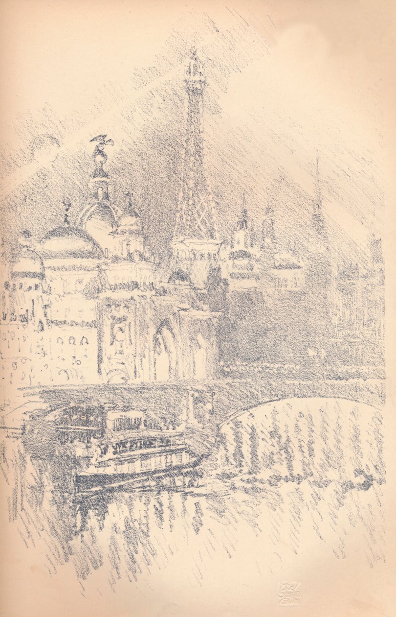 Tidlig kveldseffekt, Paris-utstillingen, 1901 av Joseph Pennell