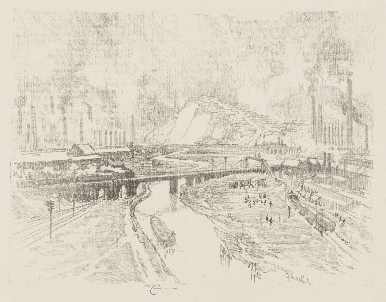 Engelsk krigsarbeid: Munition Town av Joseph Pennell