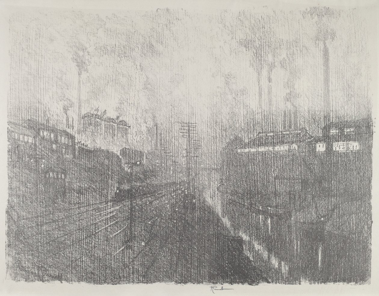 Kveld i ammunisjonslandet, 1916. av Joseph Pennell