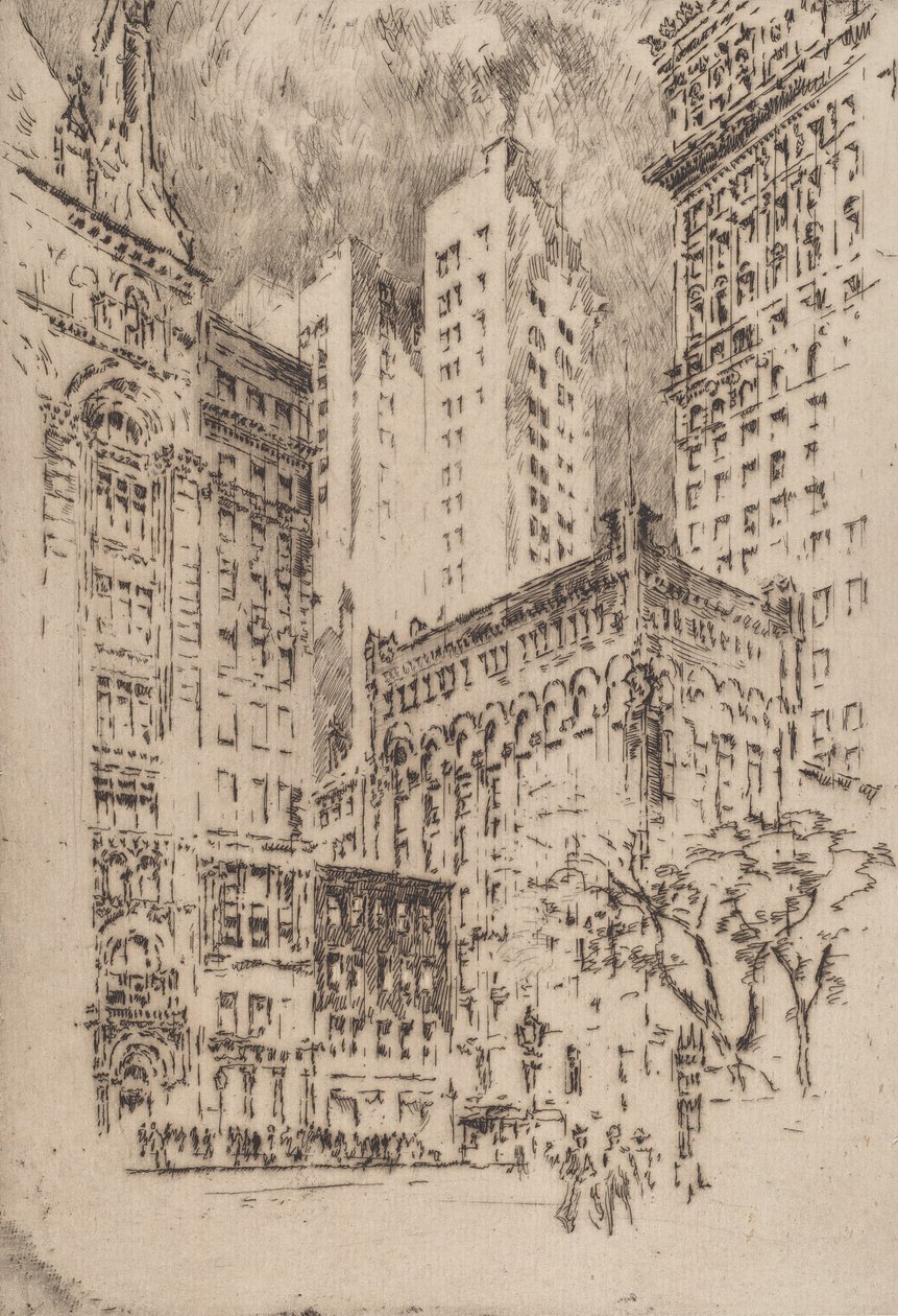 Fire-etasjers hus, 1904. av Joseph Pennell