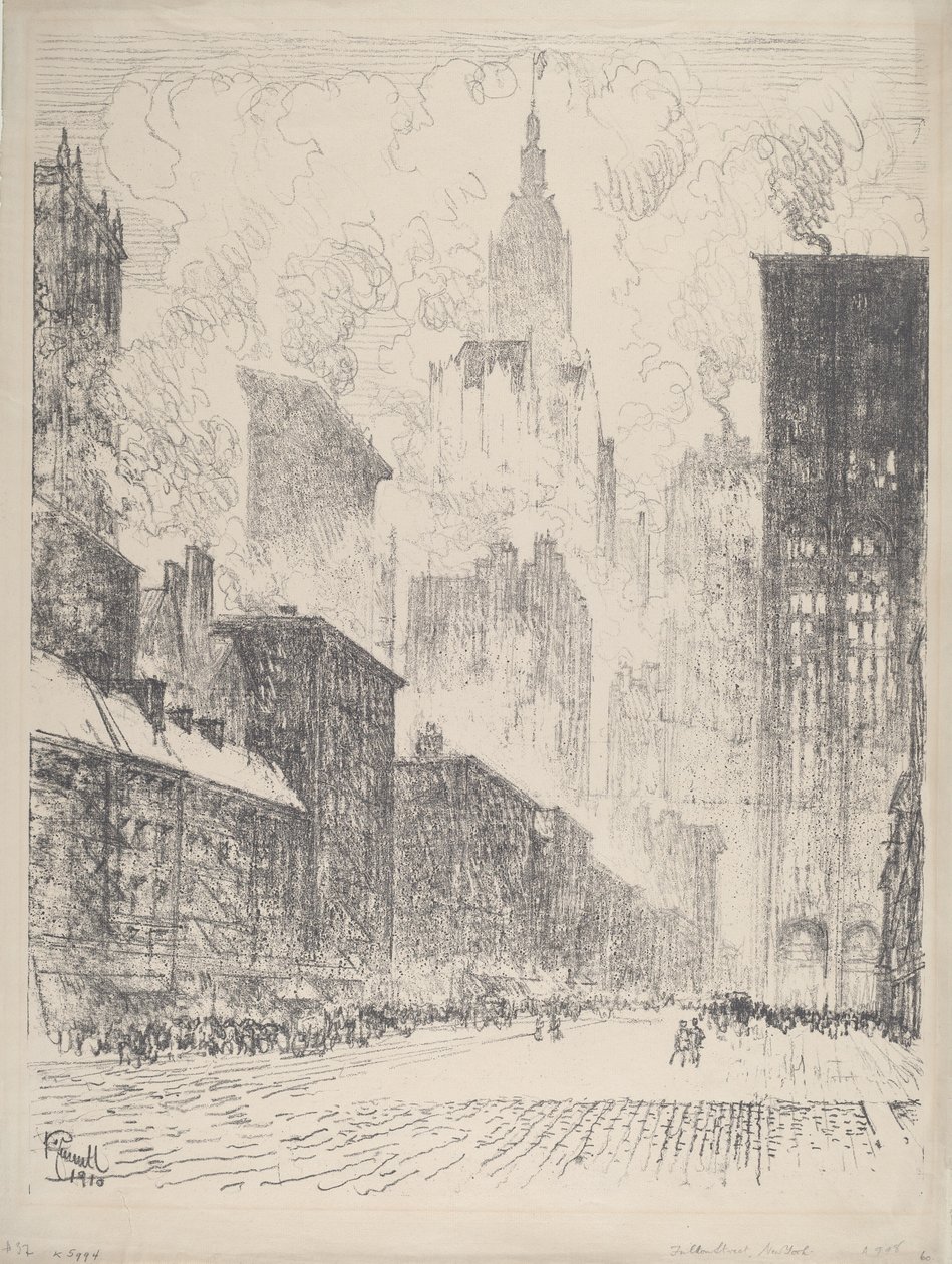 Fra Fulton Street, 1910. av Joseph Pennell