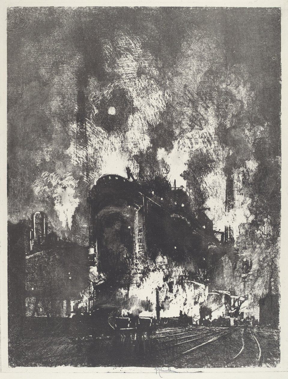 Ovner om natten, 1916. av Joseph Pennell