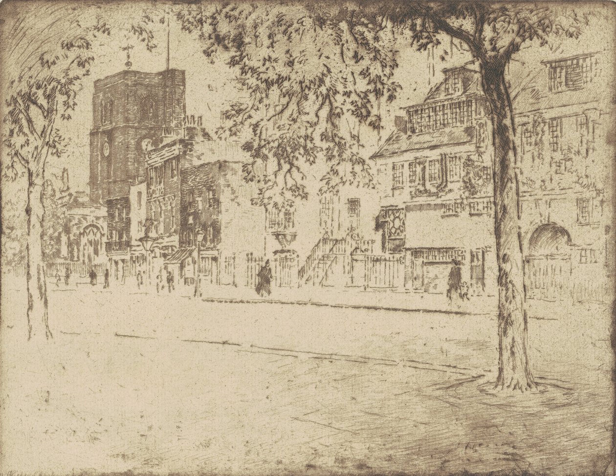Huset der Whistler døde, 1904. av Joseph Pennell