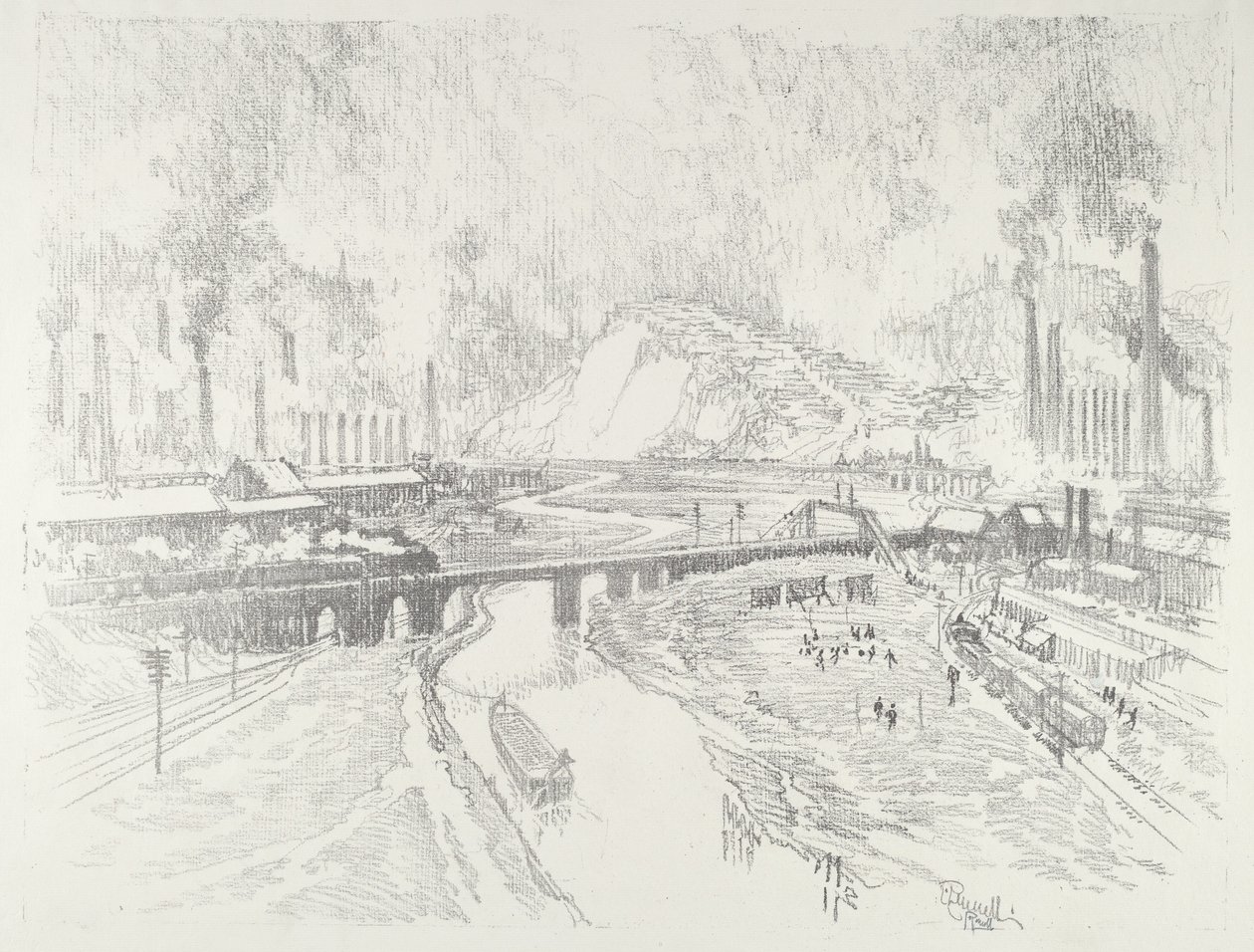 Munisjonsby, 1916. av Joseph Pennell