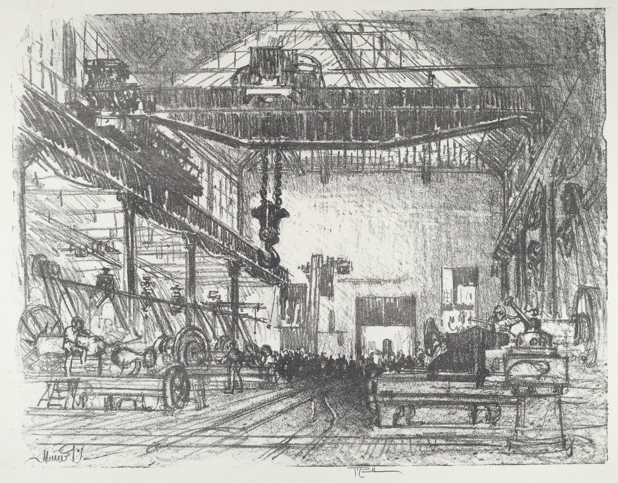 Planing Big Shells, 1916. av Joseph Pennell
