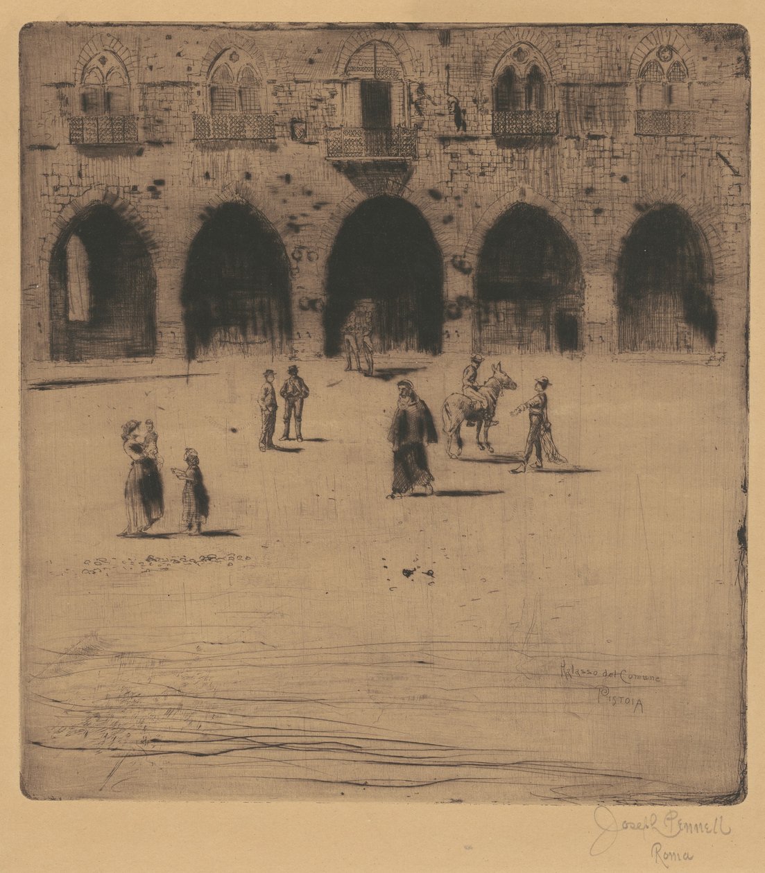 Rådhus, Pistoia, 1883. av Joseph Pennell