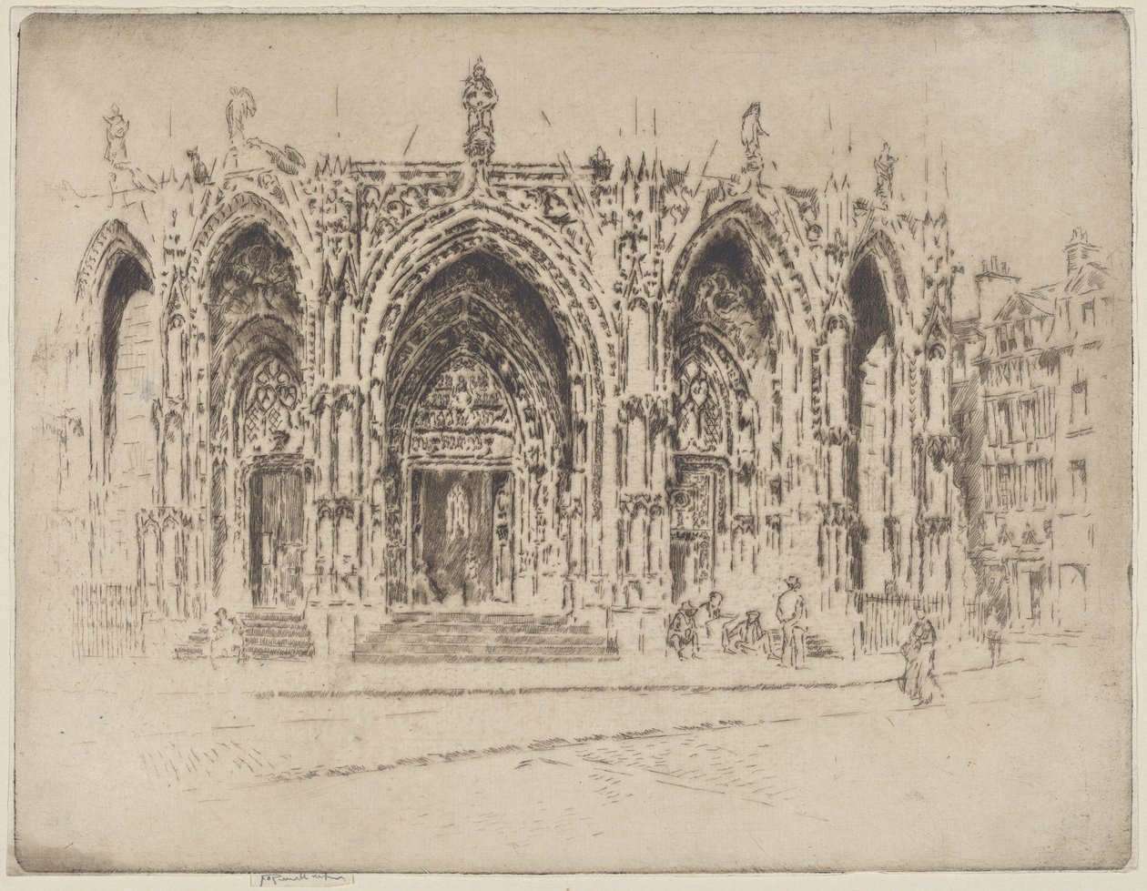 Veranda i San Maclou, Rouen av Joseph Pennell