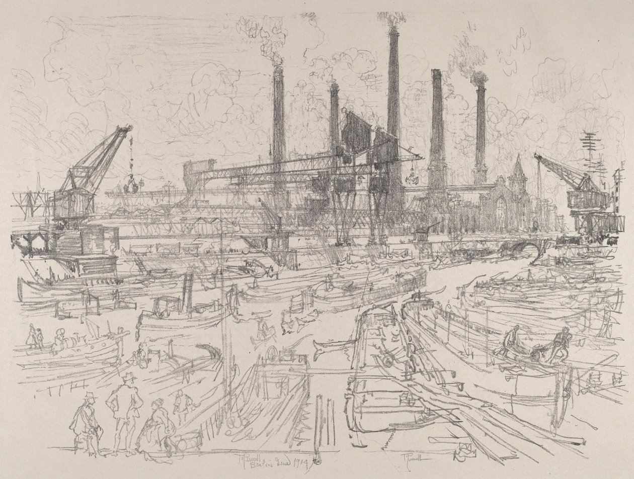 Power-House, Berlin, 1914. av Joseph Pennell