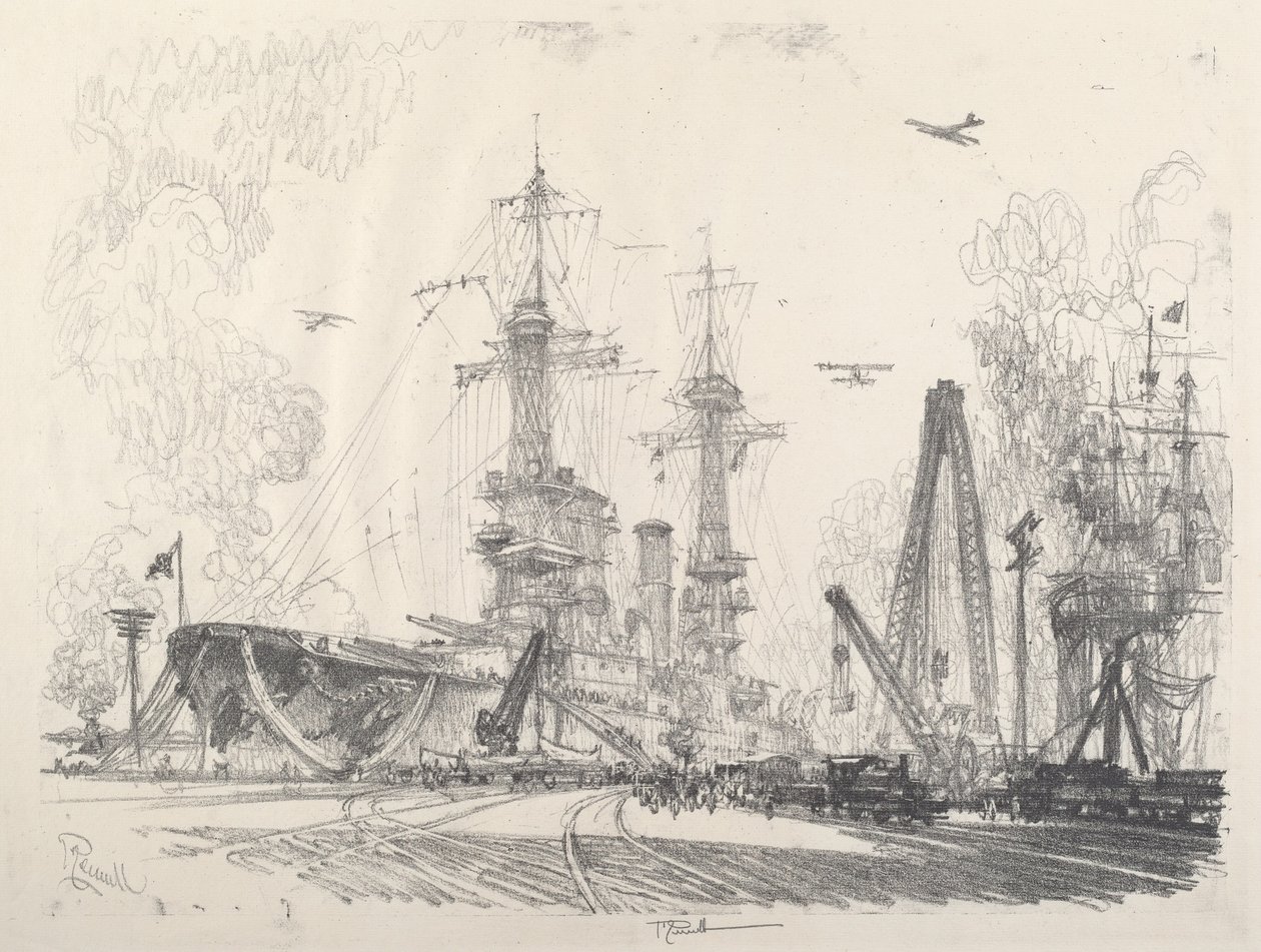 Klar til å starte, 1917. av Joseph Pennell