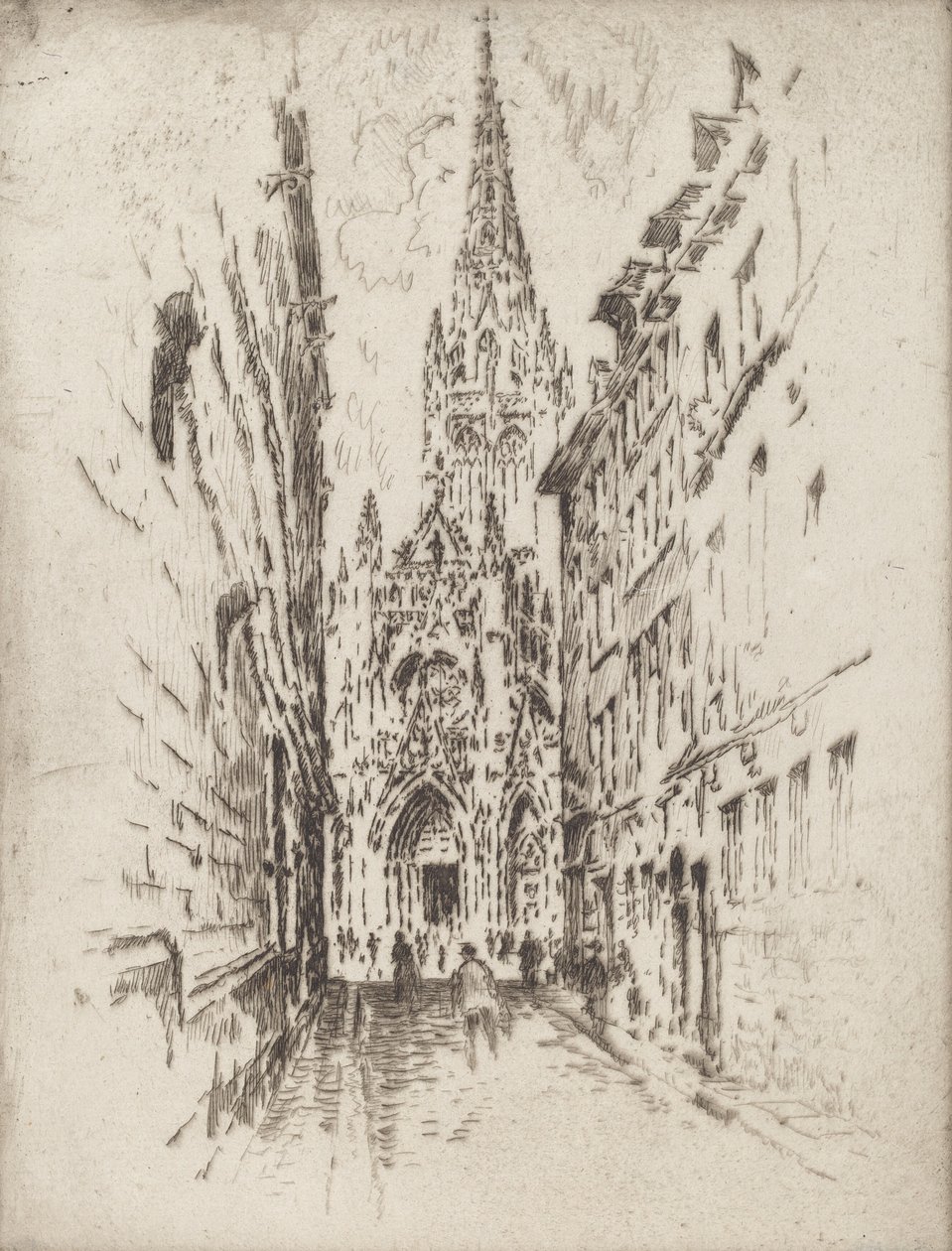 Saint Maclou, Rouen, 1907. av Joseph Pennell