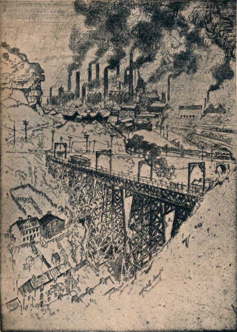 Steel-Edgar Thomson Works, 1909 av Joseph Pennell
