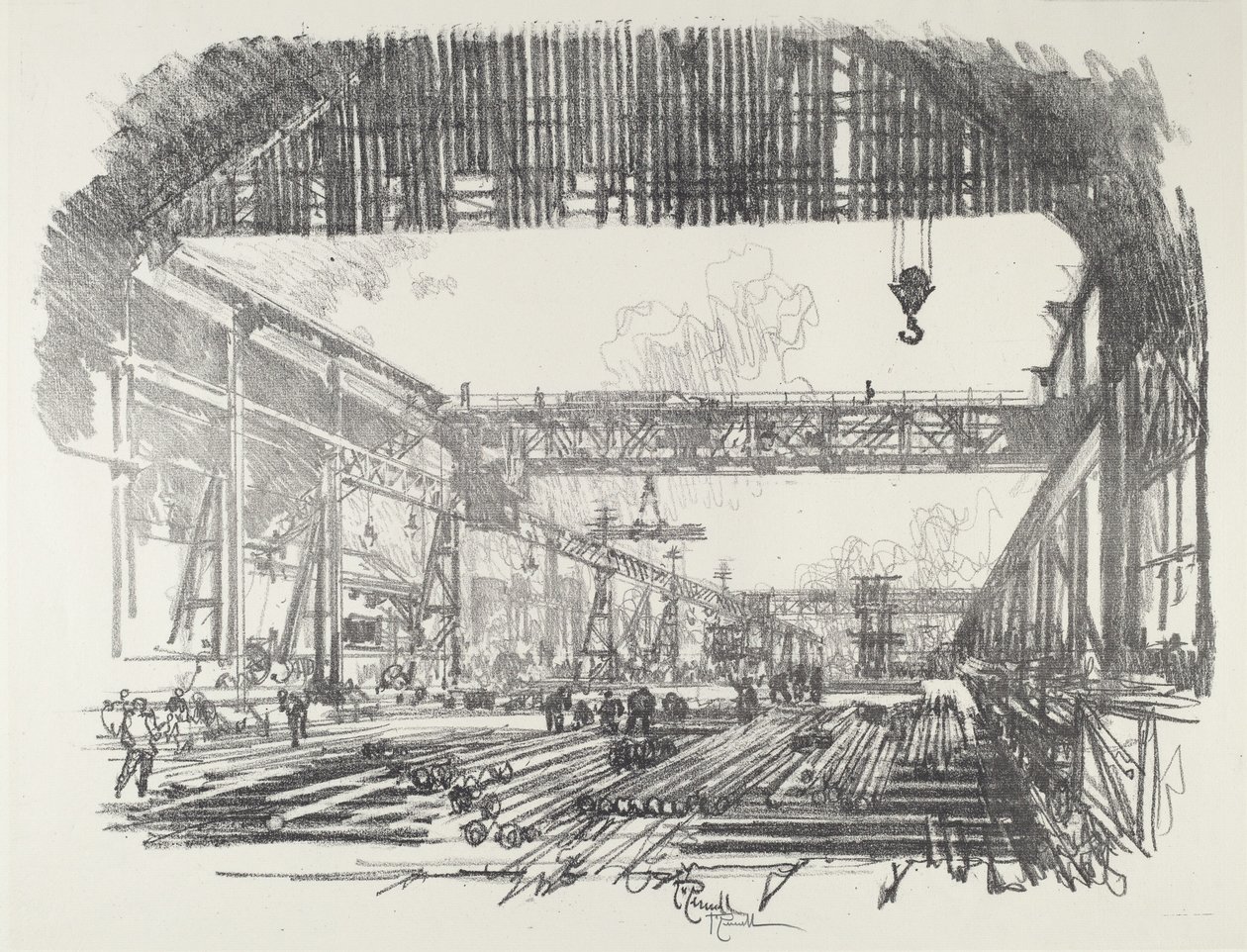 Stålstenger for skjell, 1916. av Joseph Pennell