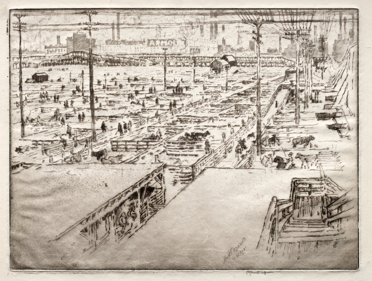Stockyards, Chicago av Joseph Pennell