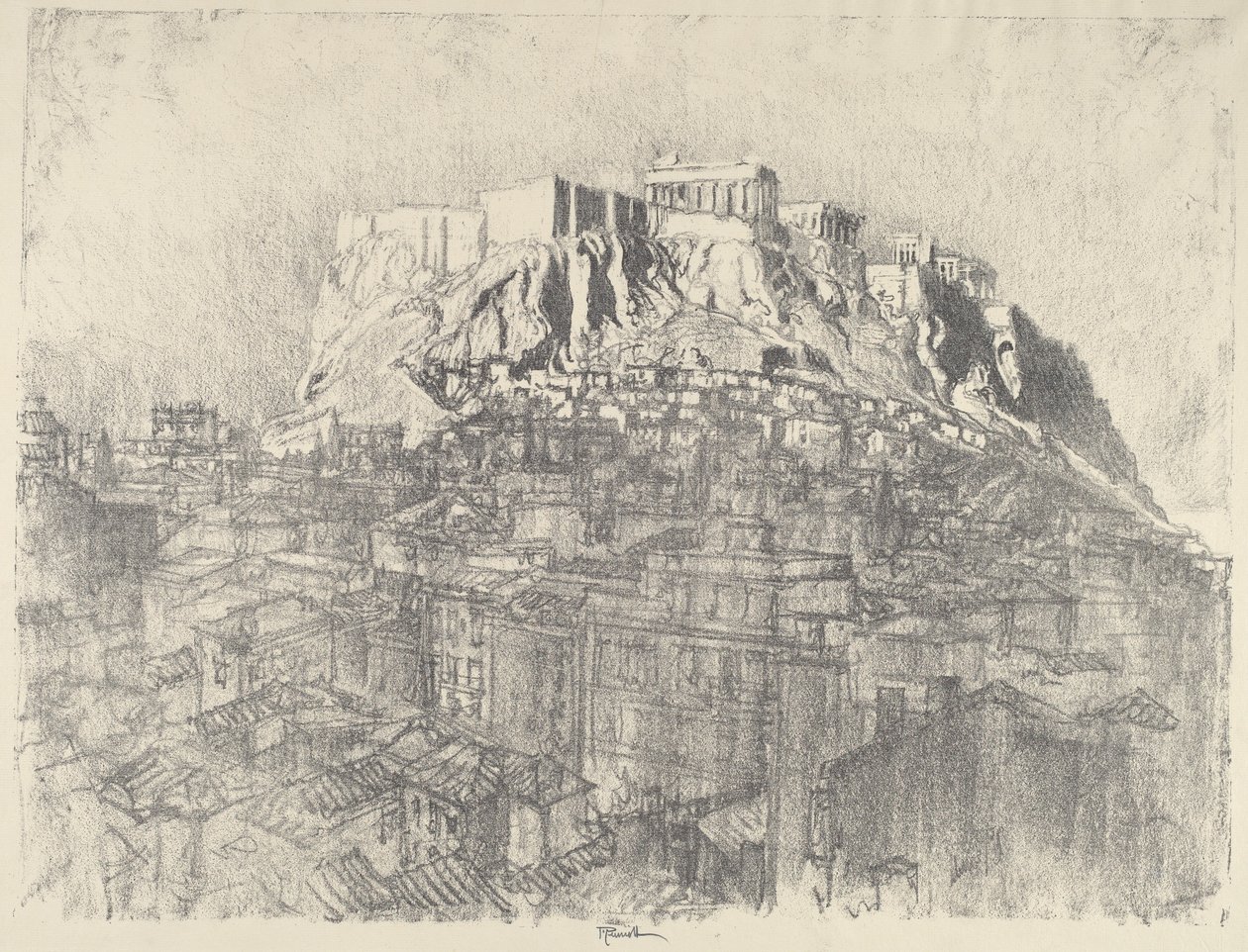 Răsărit peste Acropole norvegiană av Joseph Pennell