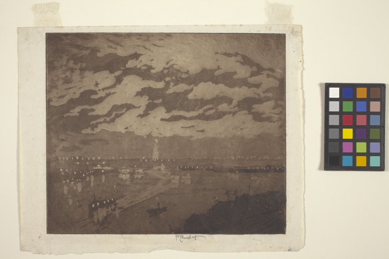 The Bay, New York (akvatint) av Joseph Pennell