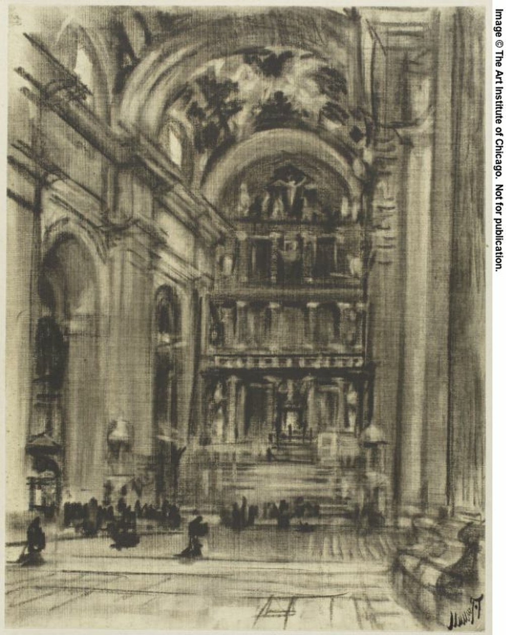 The Cheerful Gothic Cloisters, Toledo av Joseph Pennell