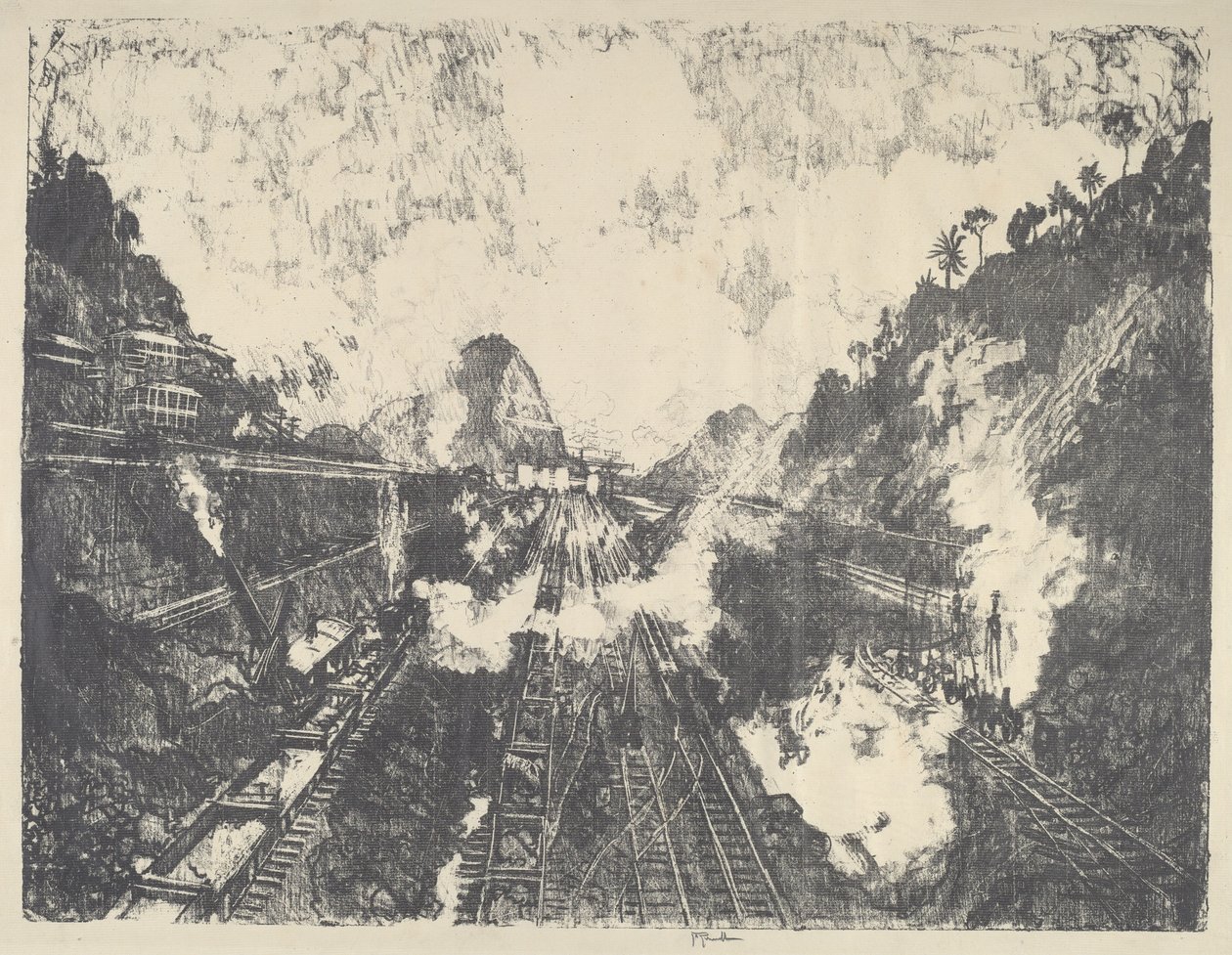 The Cut, ser mot Ancon Hill, 1912. av Joseph Pennell