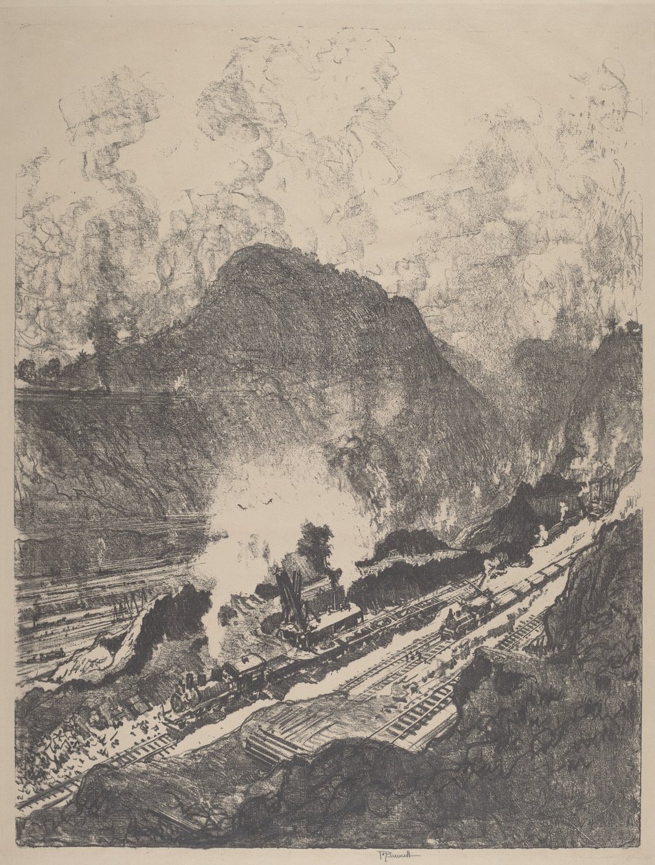 The Cut fra Culebra av Joseph Pennell