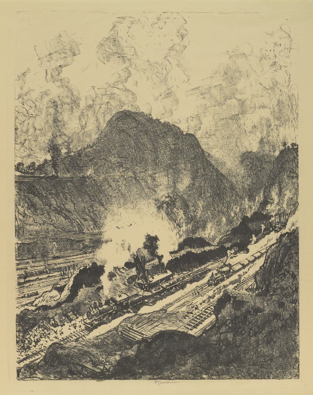 The Cut fra Culebra av Joseph Pennell