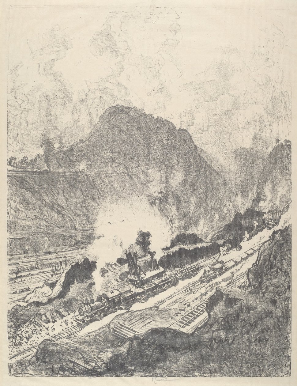 The Cut from Culebra, 1912. av Joseph Pennell