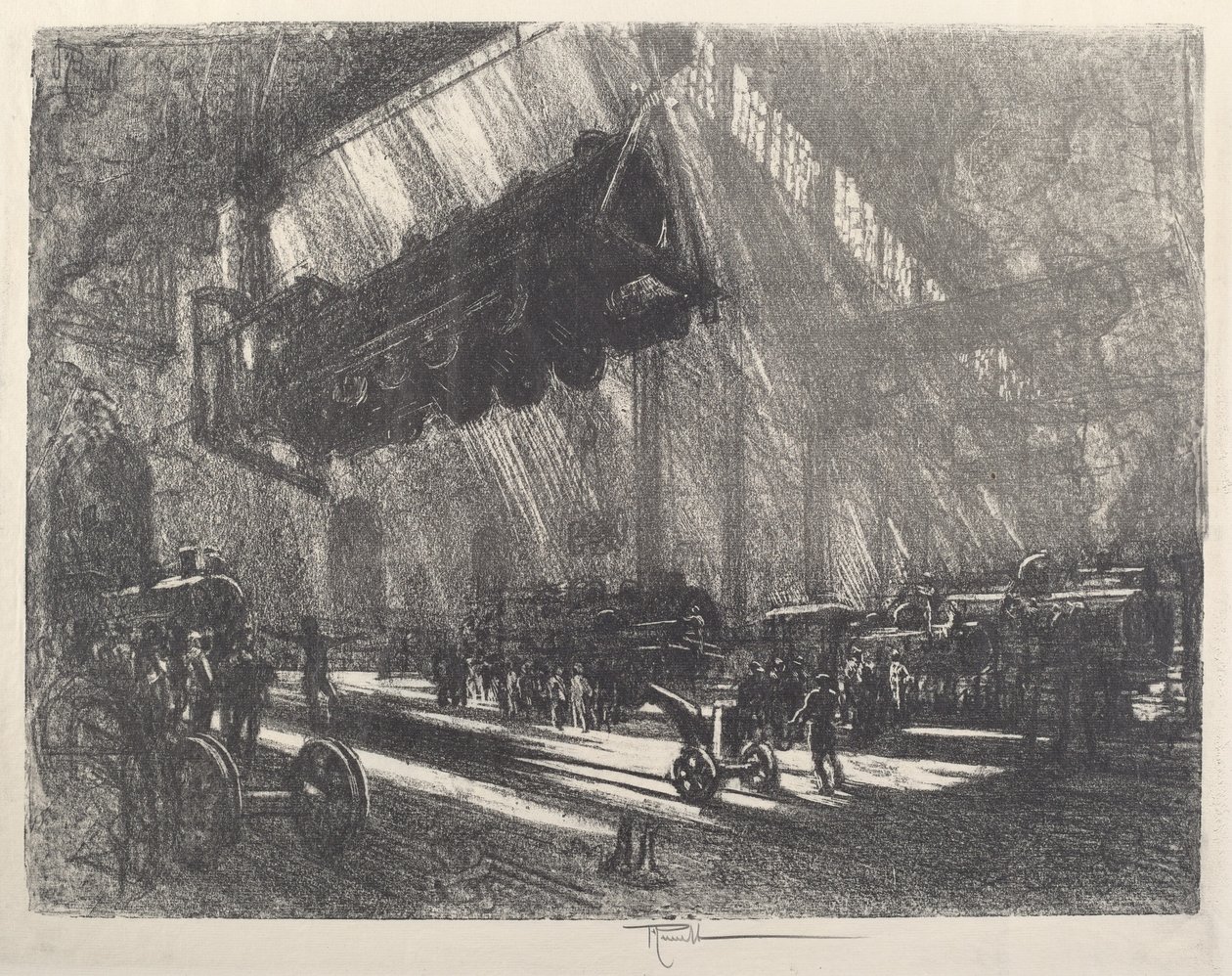Det flygende lokomotivet, 1917. av Joseph Pennell