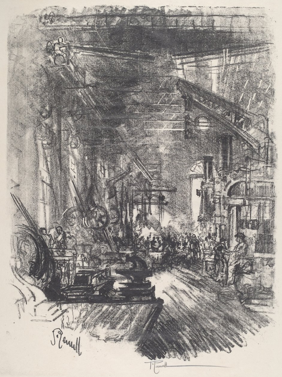 The Forges, 1917. av Joseph Pennell