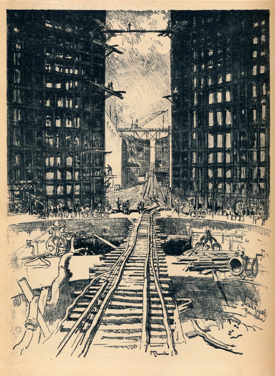 Portene til Pedro Miguel Lock, 1912 av Joseph Pennell