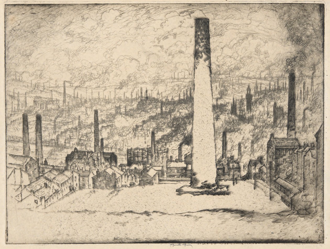 Den store skorsteinen, Bradford av Joseph Pennell