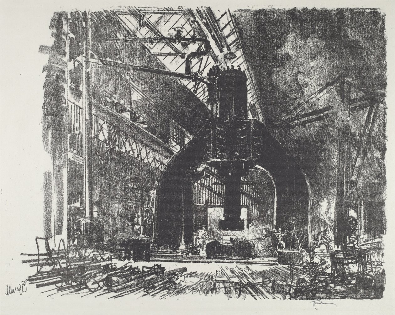 Den store hammeren, 1916. av Joseph Pennell
