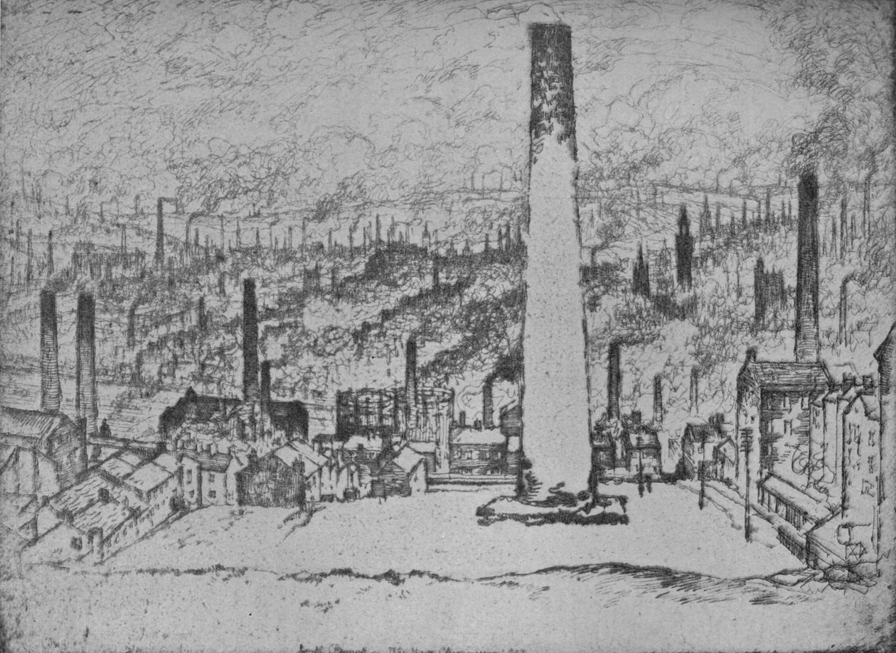 The Great Stack, Bradford, 1909 av Joseph Pennell
