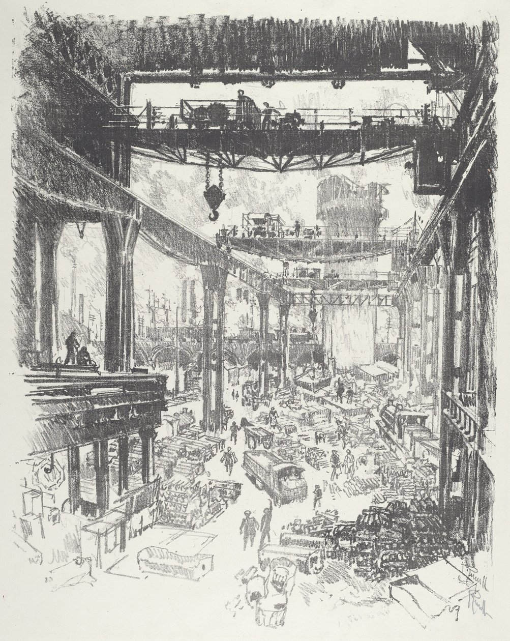The Great Tower: Pig-Iron, 1916. av Joseph Pennell