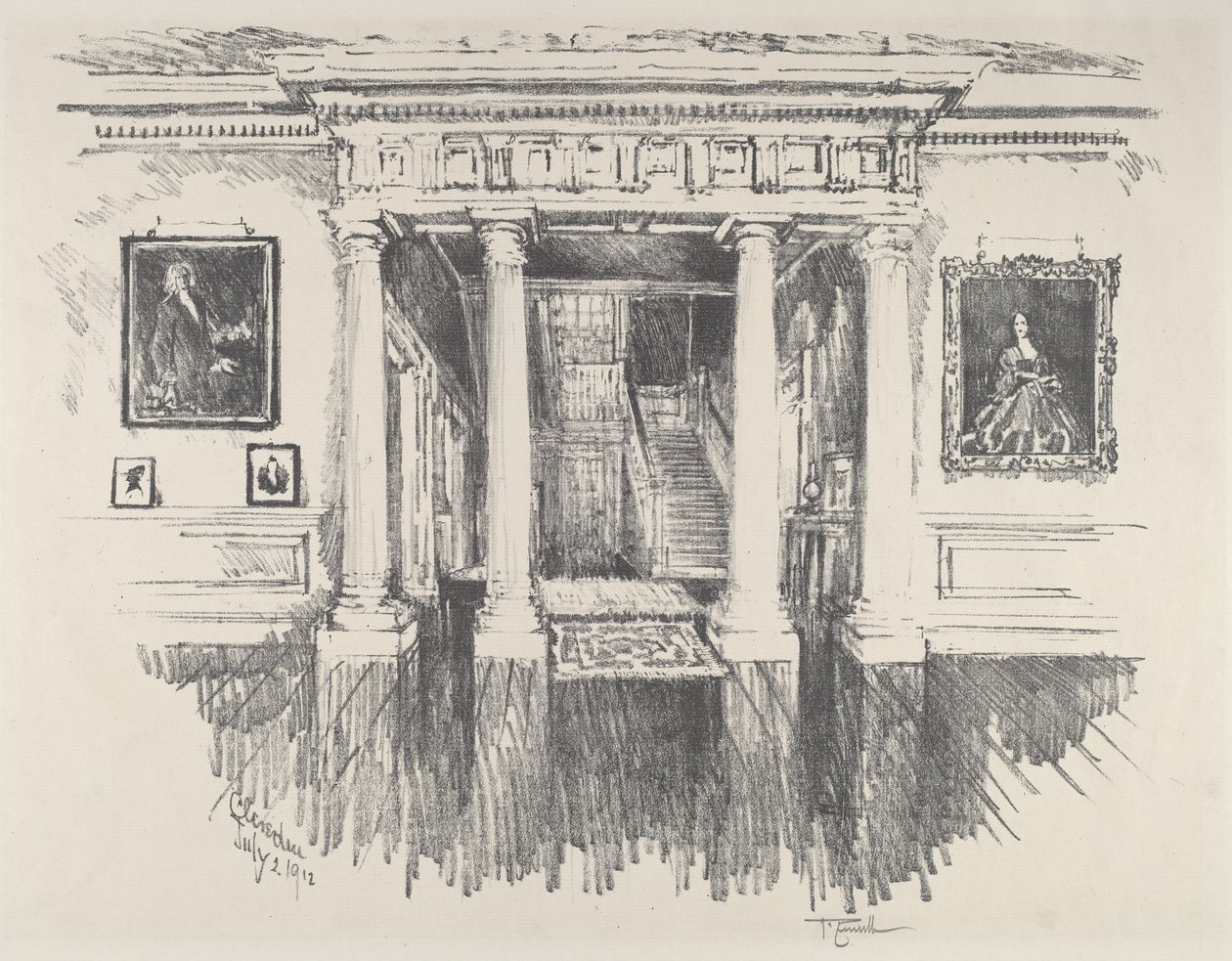 Hallen på Cliveden av Joseph Pennell