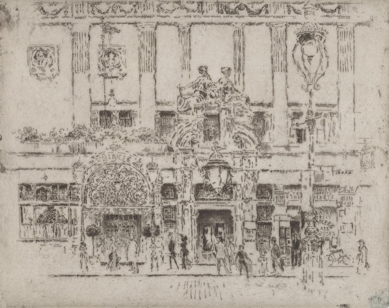 Instituttet, Piccadilly, 1906. av Joseph Pennell